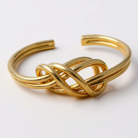Gold Knotted Cuff Bracelet