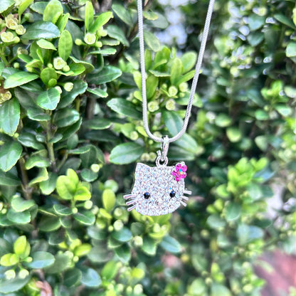 Hello Kitty Inspired Crystal Pendant Necklace