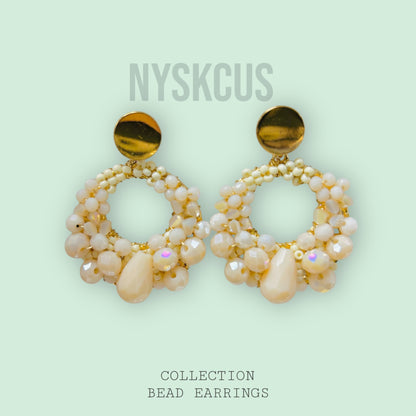 Crystal Bead Hoop Earrings