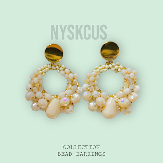 Crystal Bead Hoop Earrings